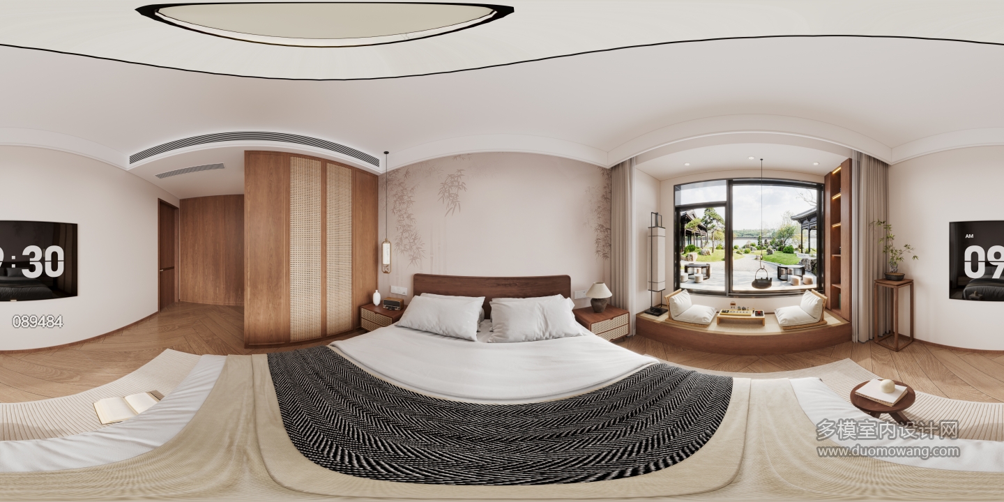 新中式主卧全景