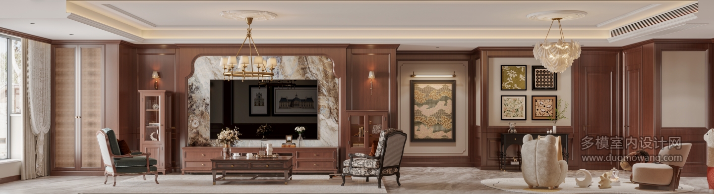 美式三楼电视面