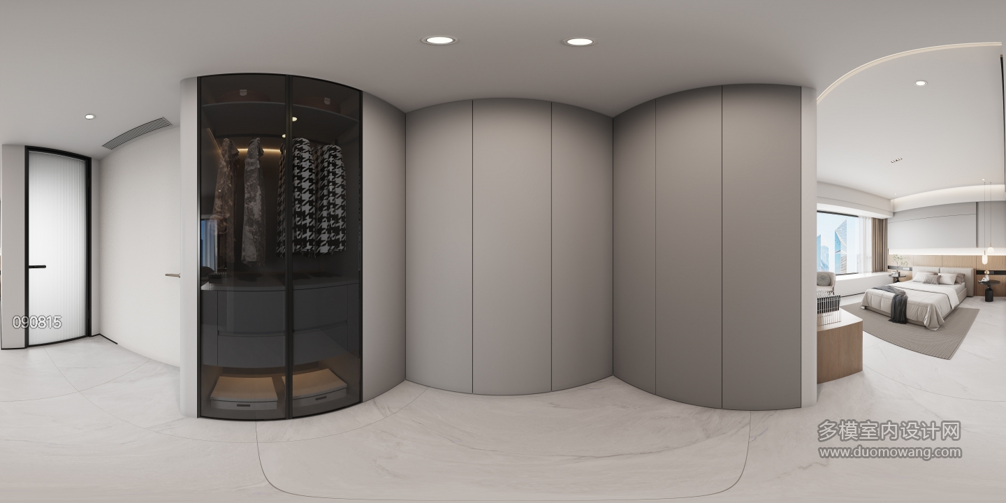 意式卧室3衣帽间全景