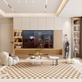 奶油风格电视特写