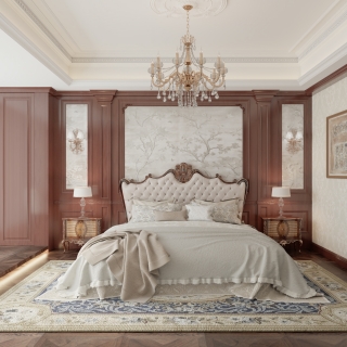 美式二楼主卧室单张