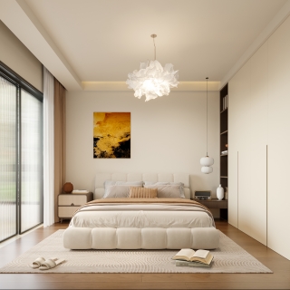 奶油中古一楼卧室静态