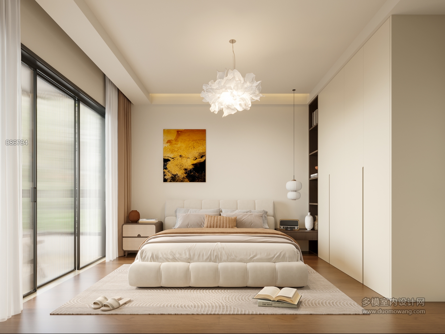 奶油中古一楼卧室静态