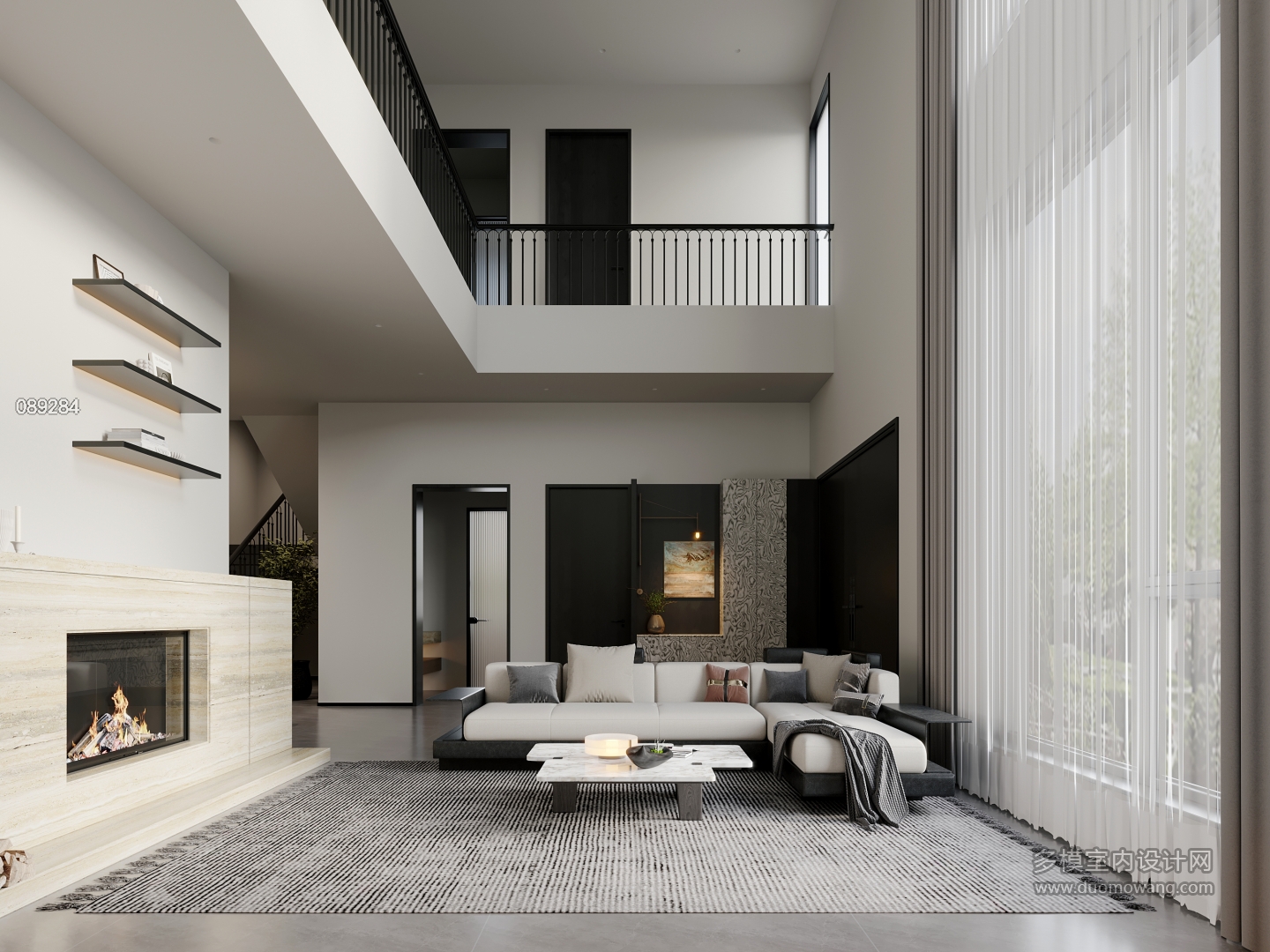 意式极简一层沙发墙