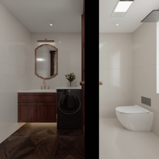 美式一楼公共卫生间单张