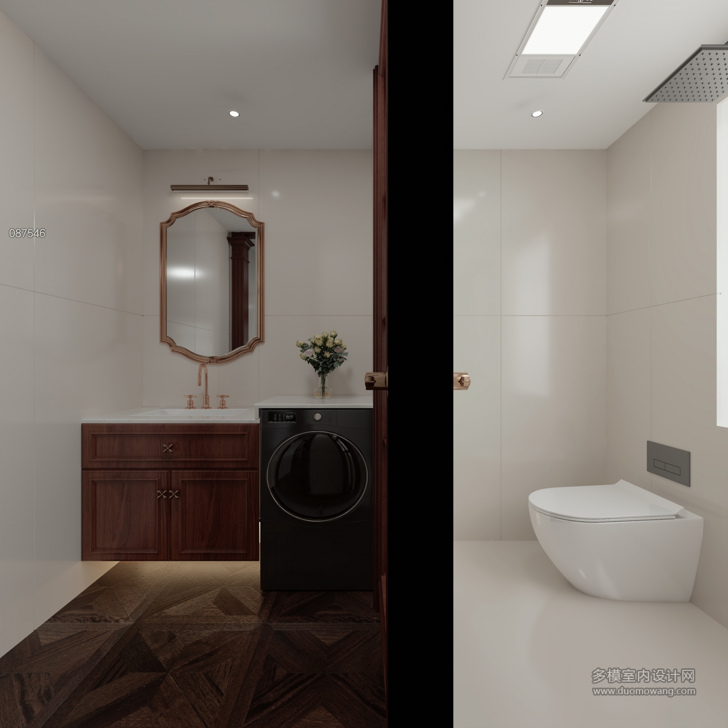 美式一楼公共卫生间单张