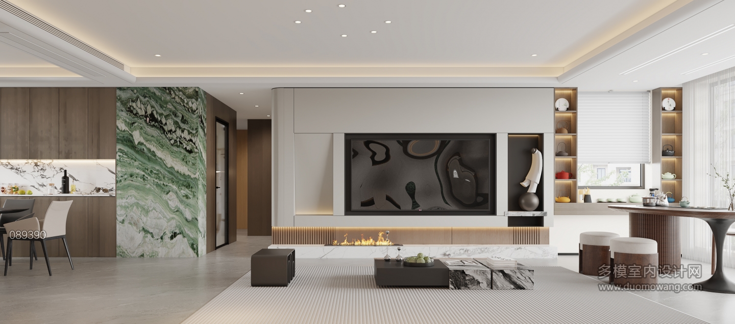 意式客餐厅-电视墙