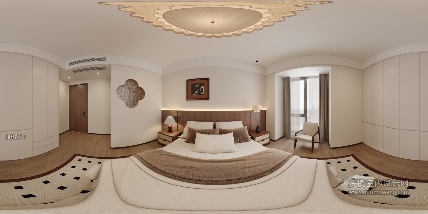 现代中古主卧全景