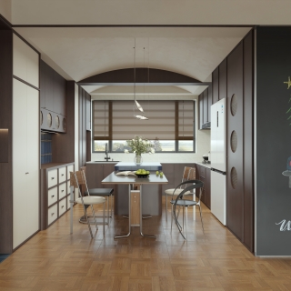 现代 中古风 餐厅 单张