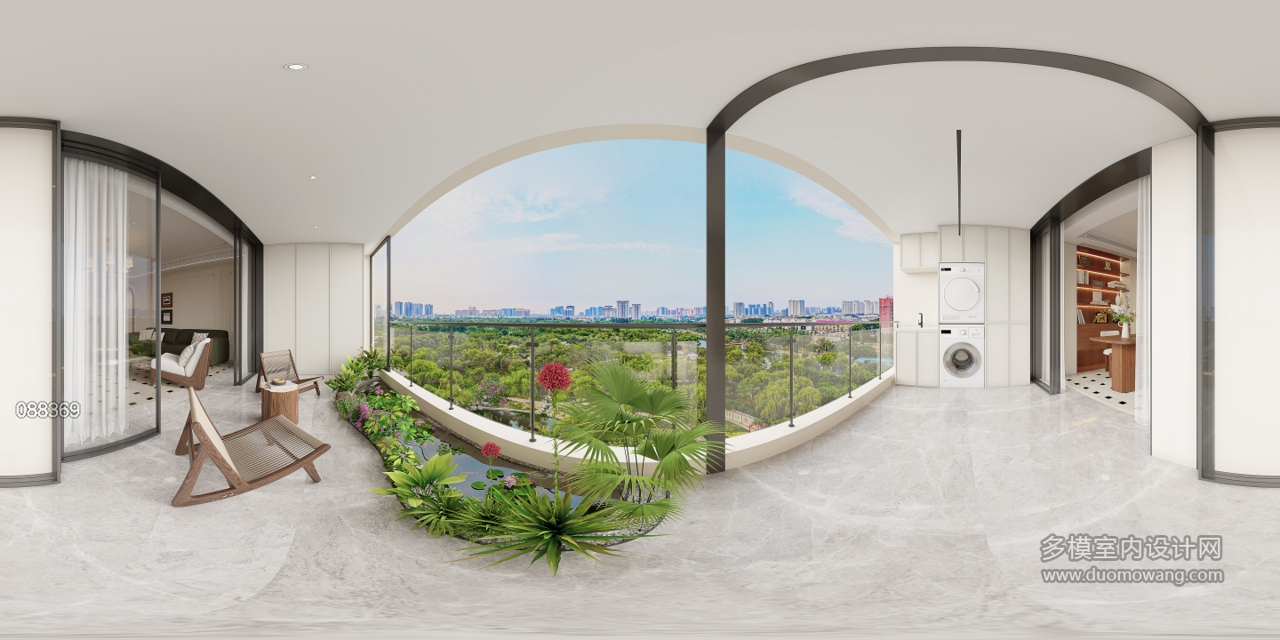 现代景观阳台360