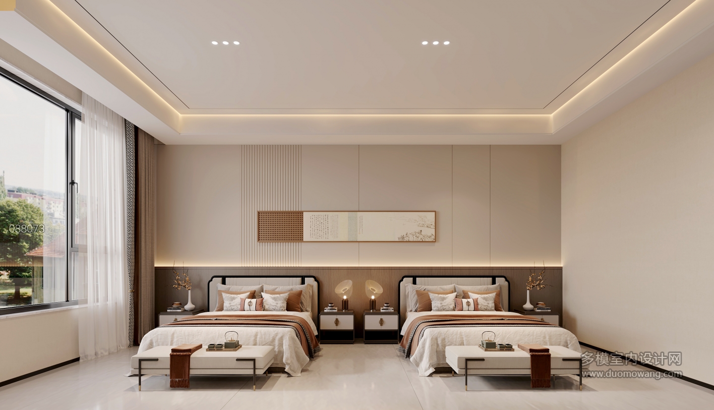 新中式左中间卧室