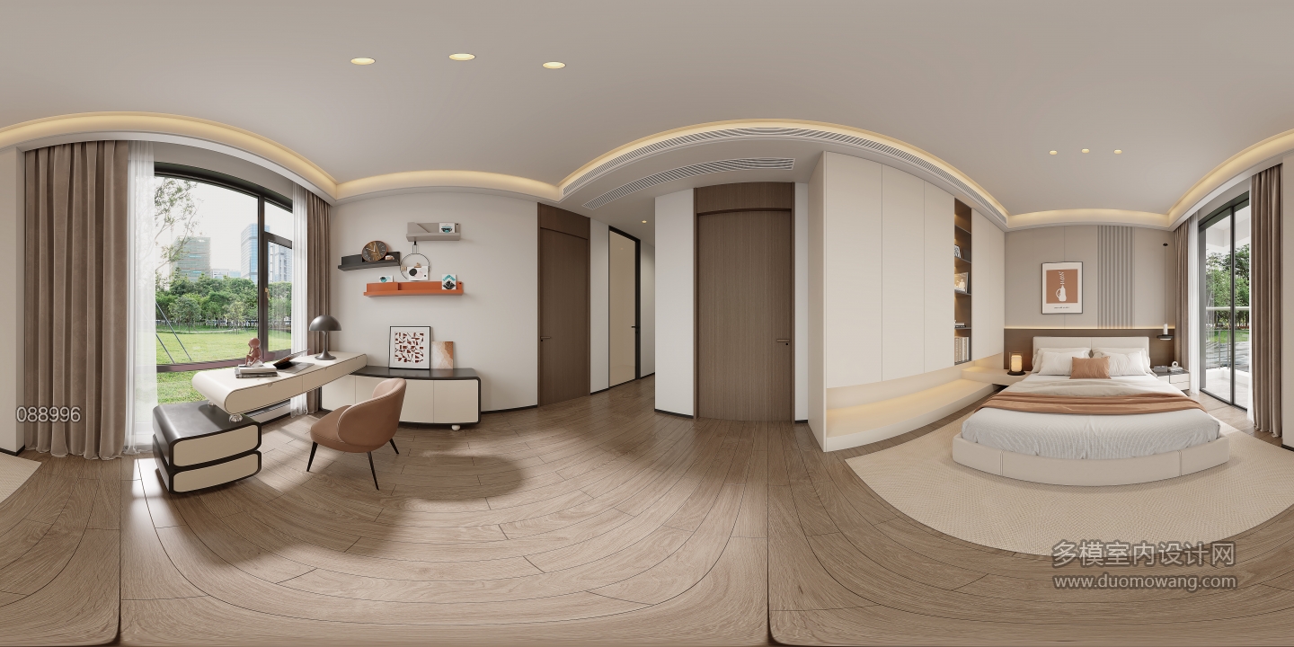 意式轻奢二楼小女儿房360