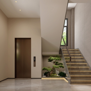 新中式一层楼梯间