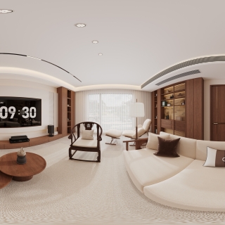 新中式客厅全景