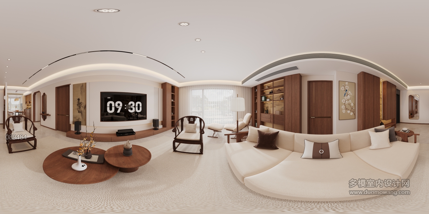 新中式客厅全景