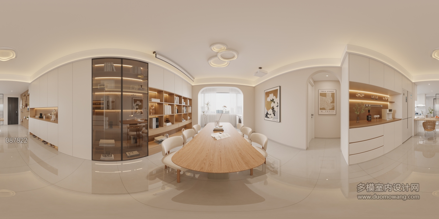 奶油原木客厅全景