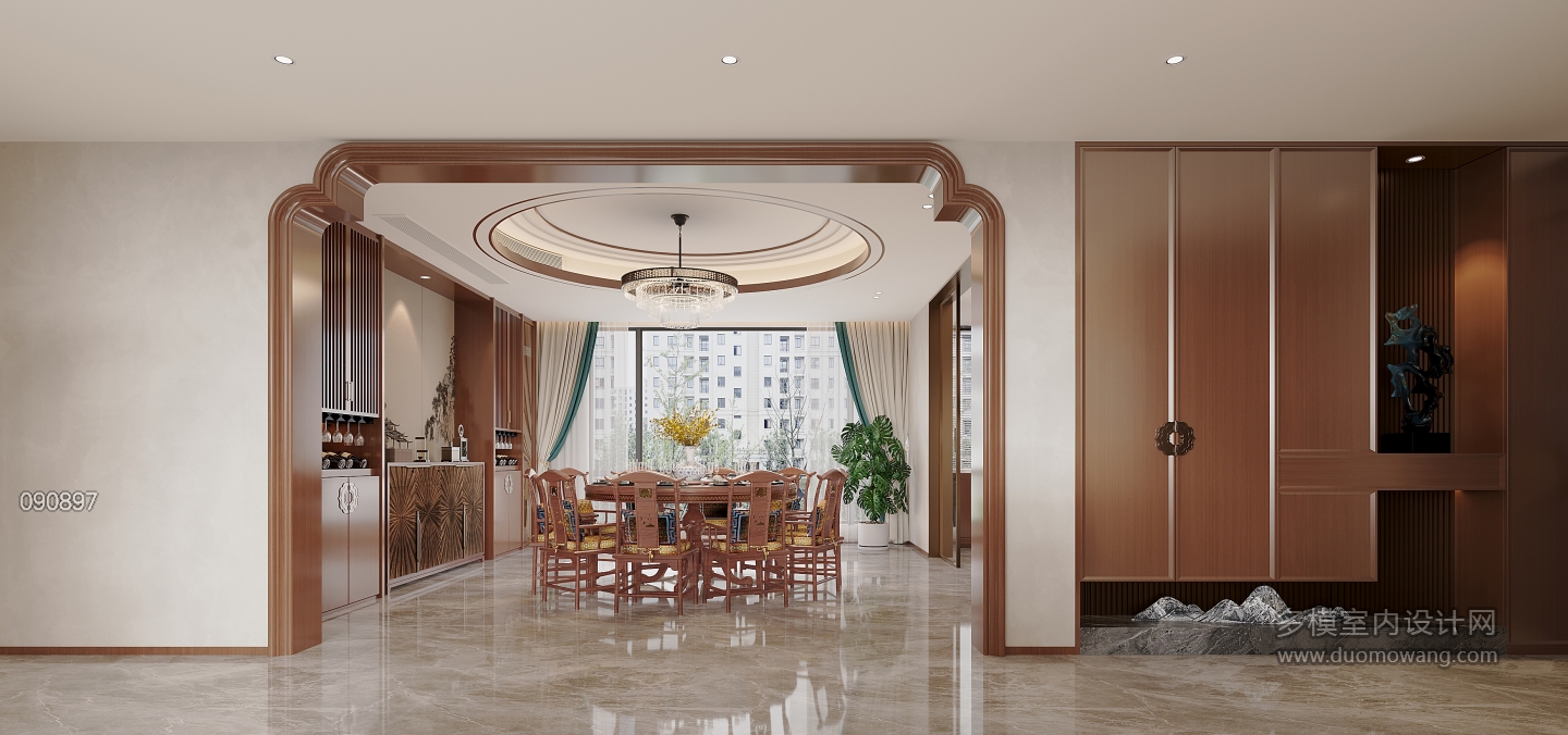 新中式客餐厅单张三