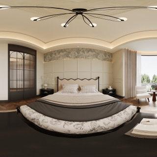 现代二楼主卧全景