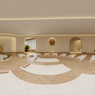 现代打坐休息区全景3