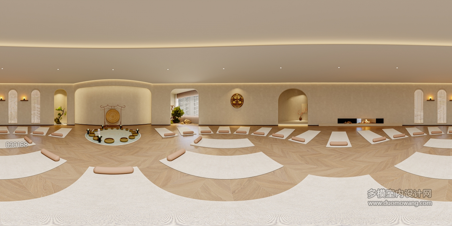现代打坐休息区全景3