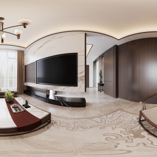 新中式二楼客厅