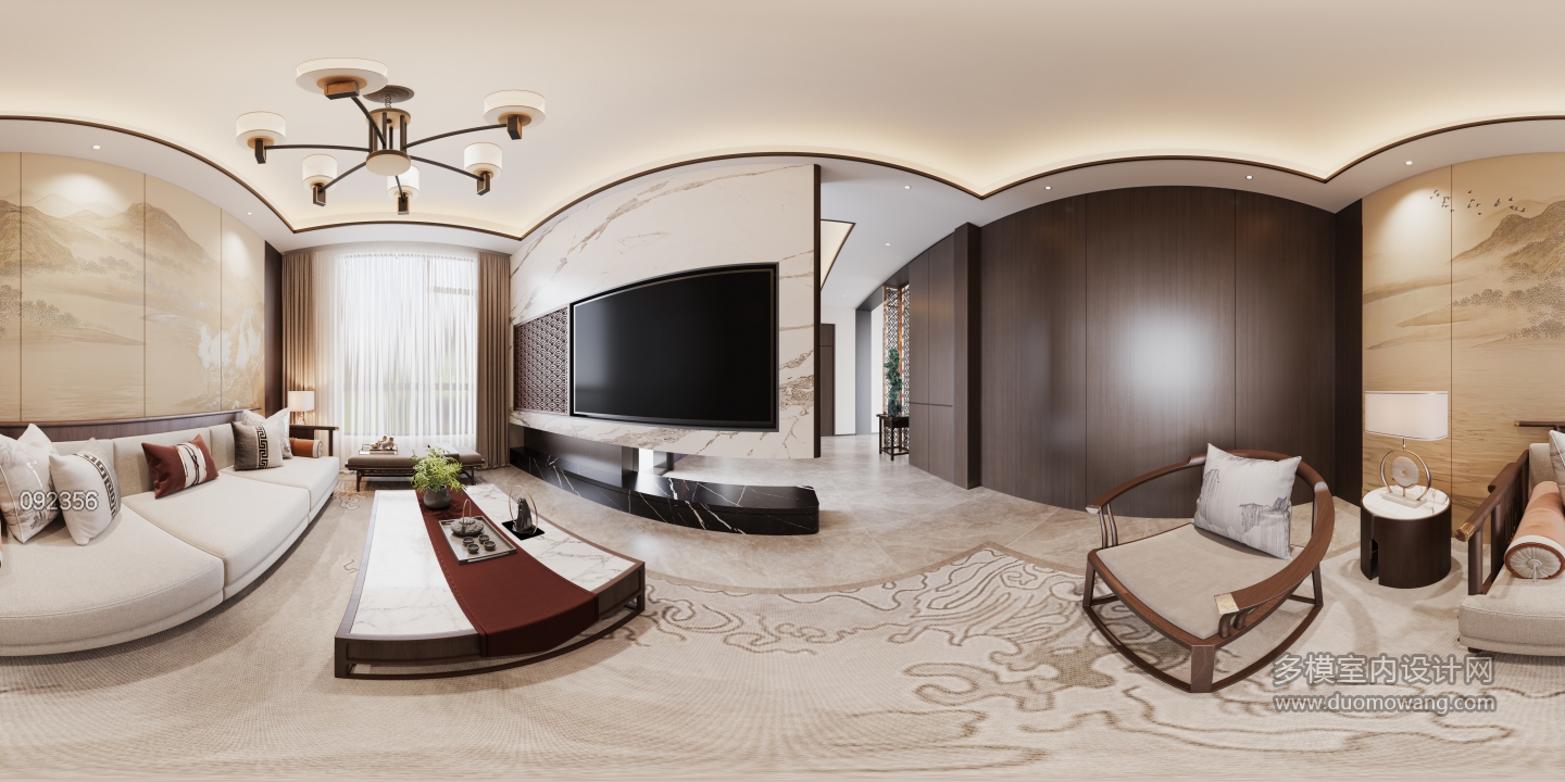 新中式二楼客厅