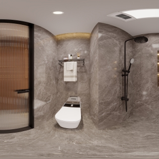 现代三层卫生间全景