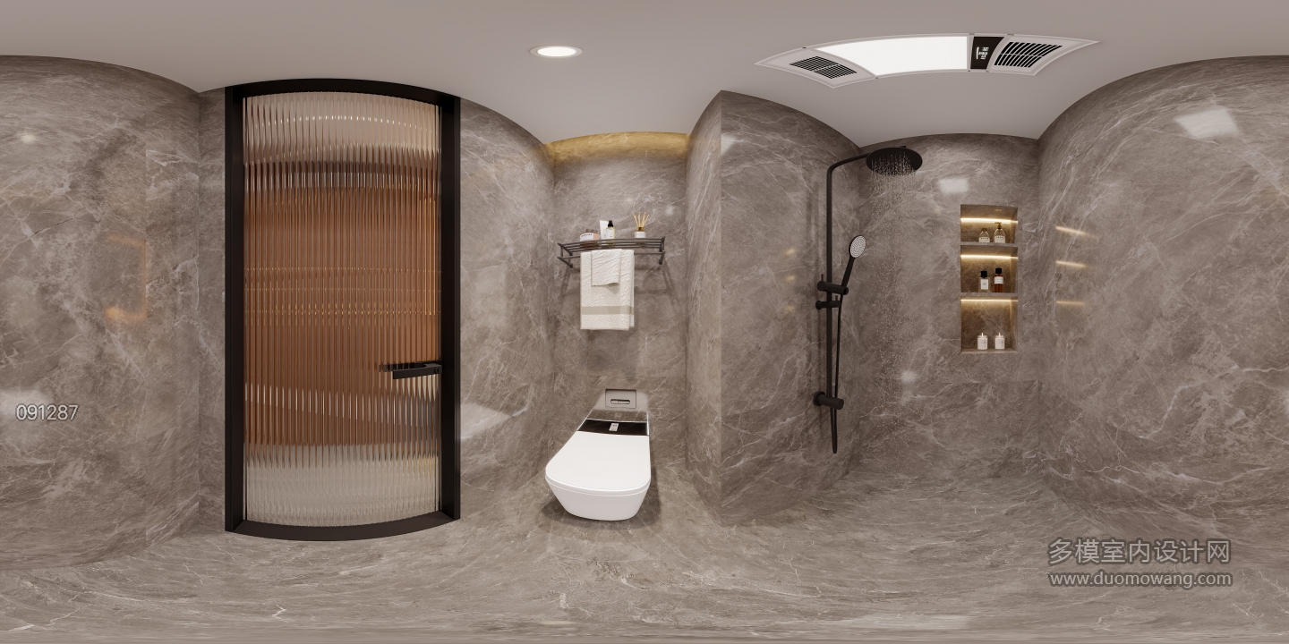 现代三层卫生间全景