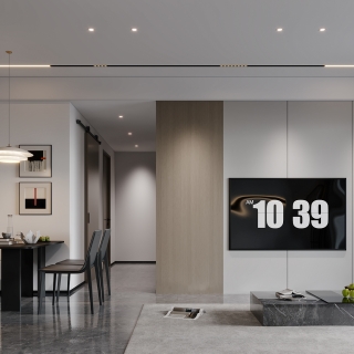 现代电视墙特写