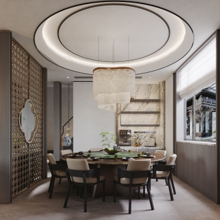 新中式1楼_餐边柜静态