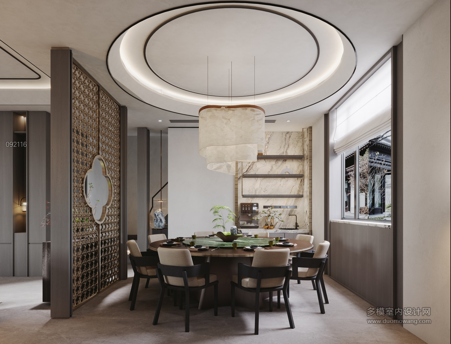 新中式1楼_餐边柜静态