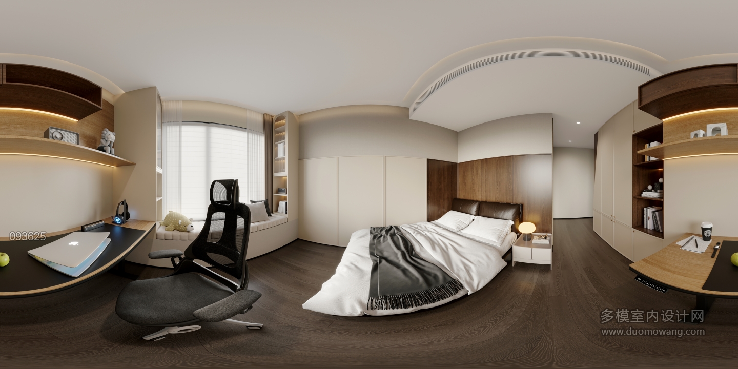 现代中古一层南次卧全景