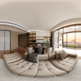 现代客餐厅全景