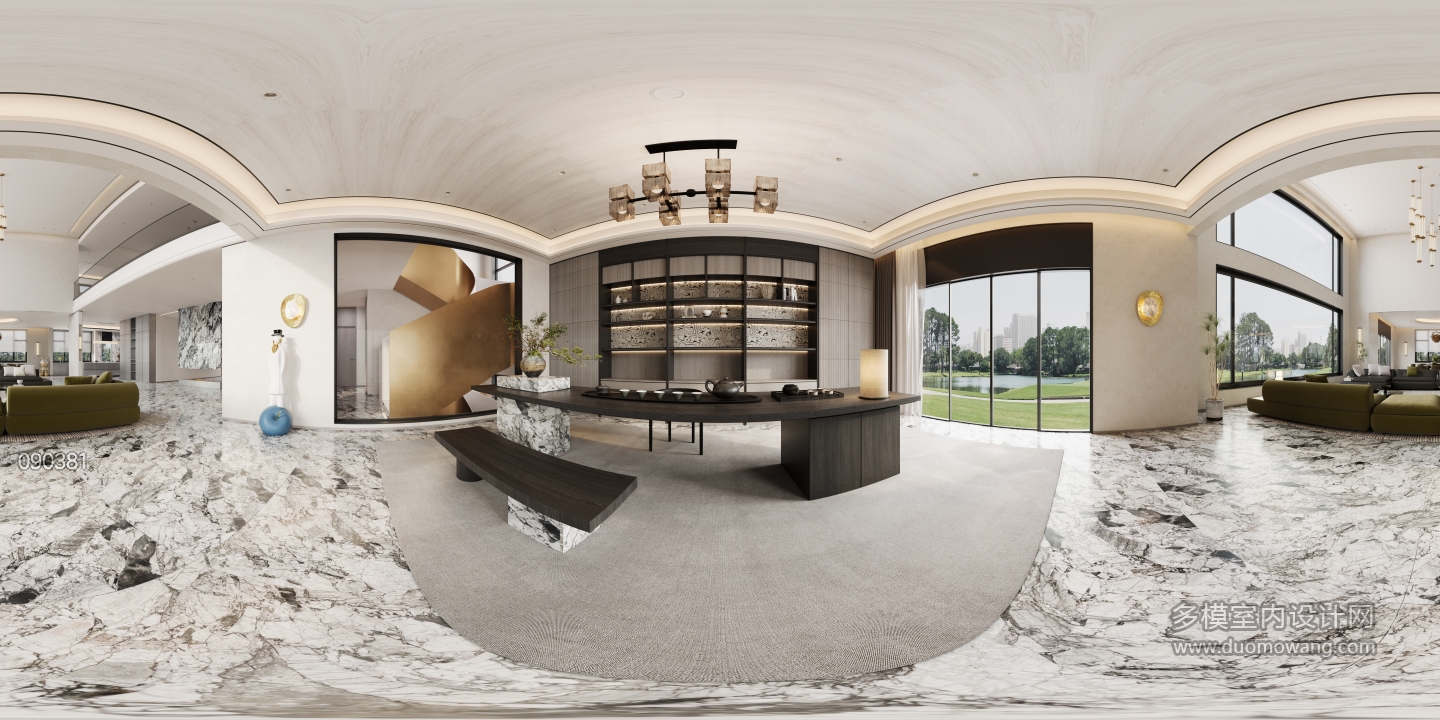 现代-一楼茶室全景