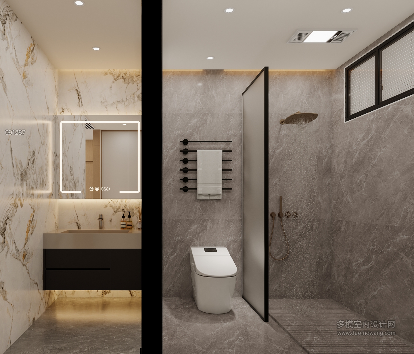 现代四层主卫特写