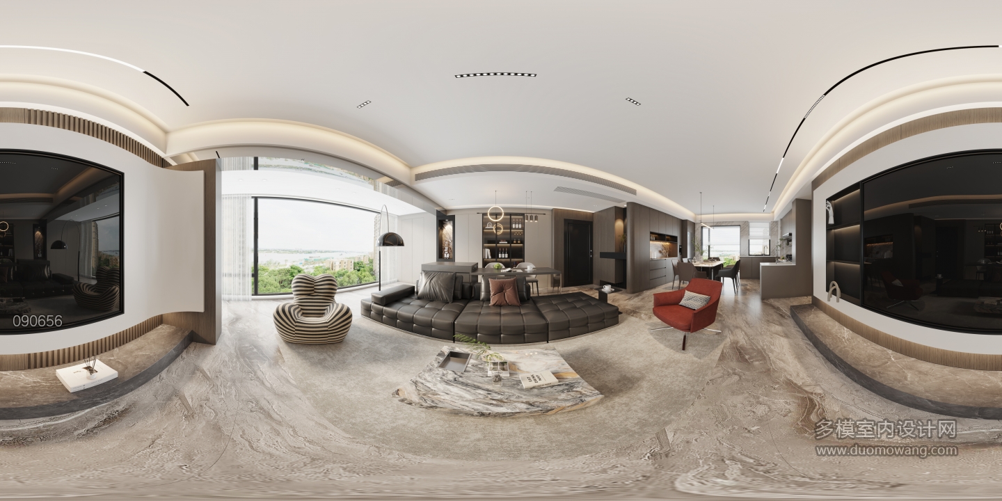 现代客餐厅全景