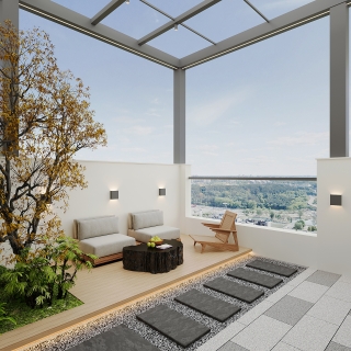 现代三楼露台单张