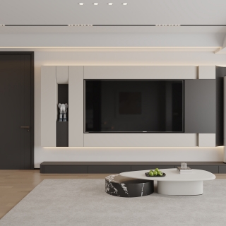 现代客厅电视墙静态