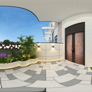 现代中式前花园