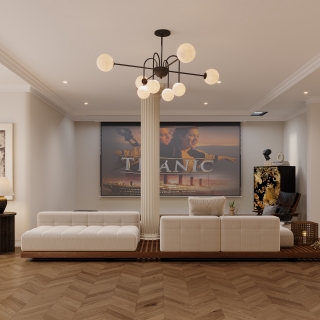 法式-负一层家庭聚会厅特写2