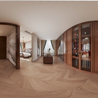 新中式衣帽间全景