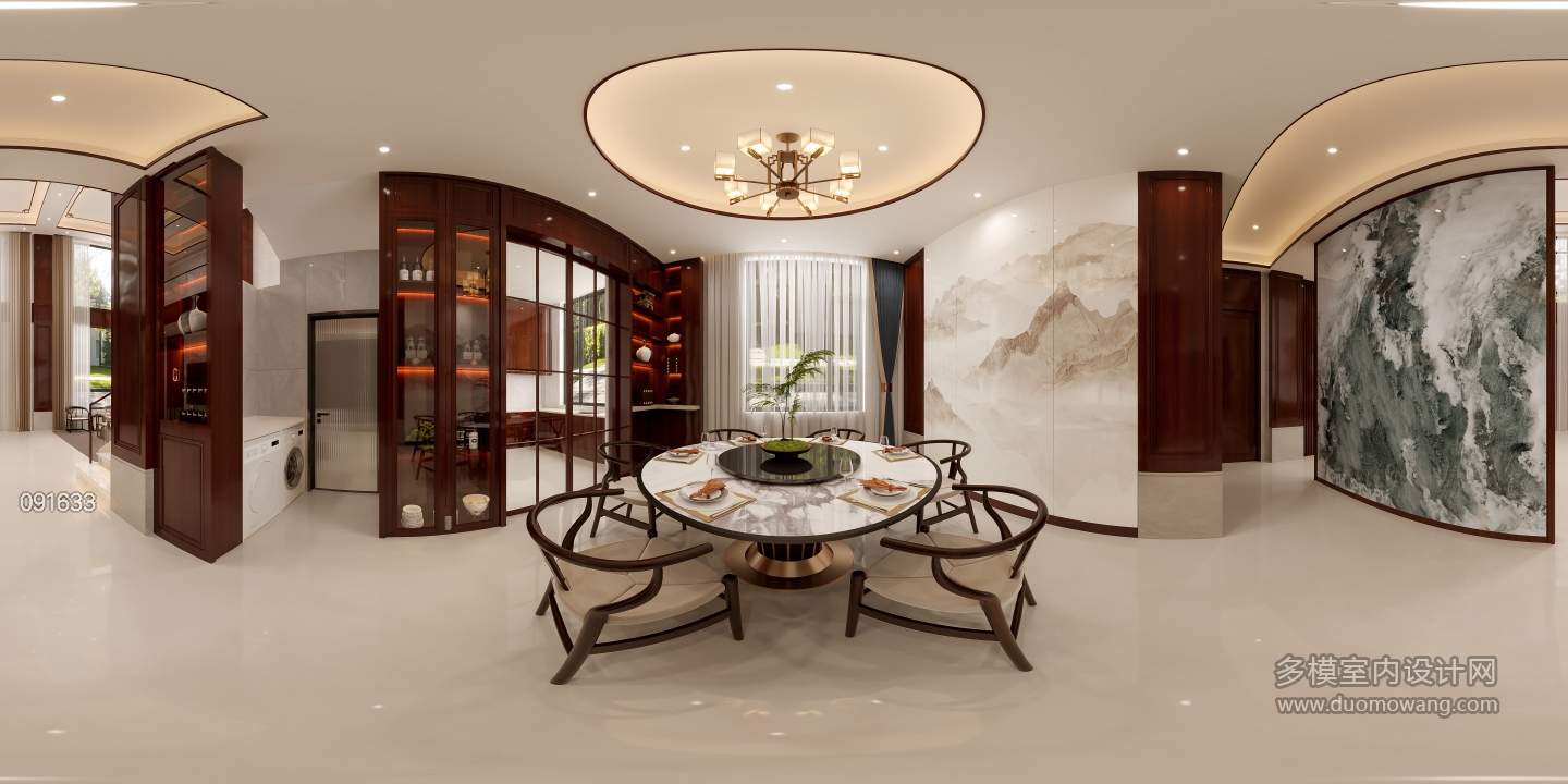 新中式餐厅全景