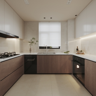 现代中古一层厨房