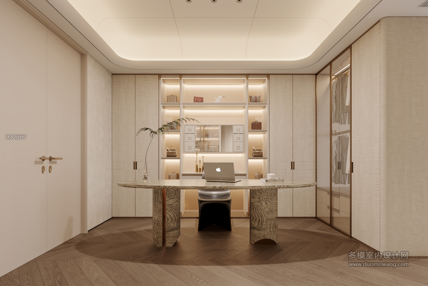 现代衣帽间特写