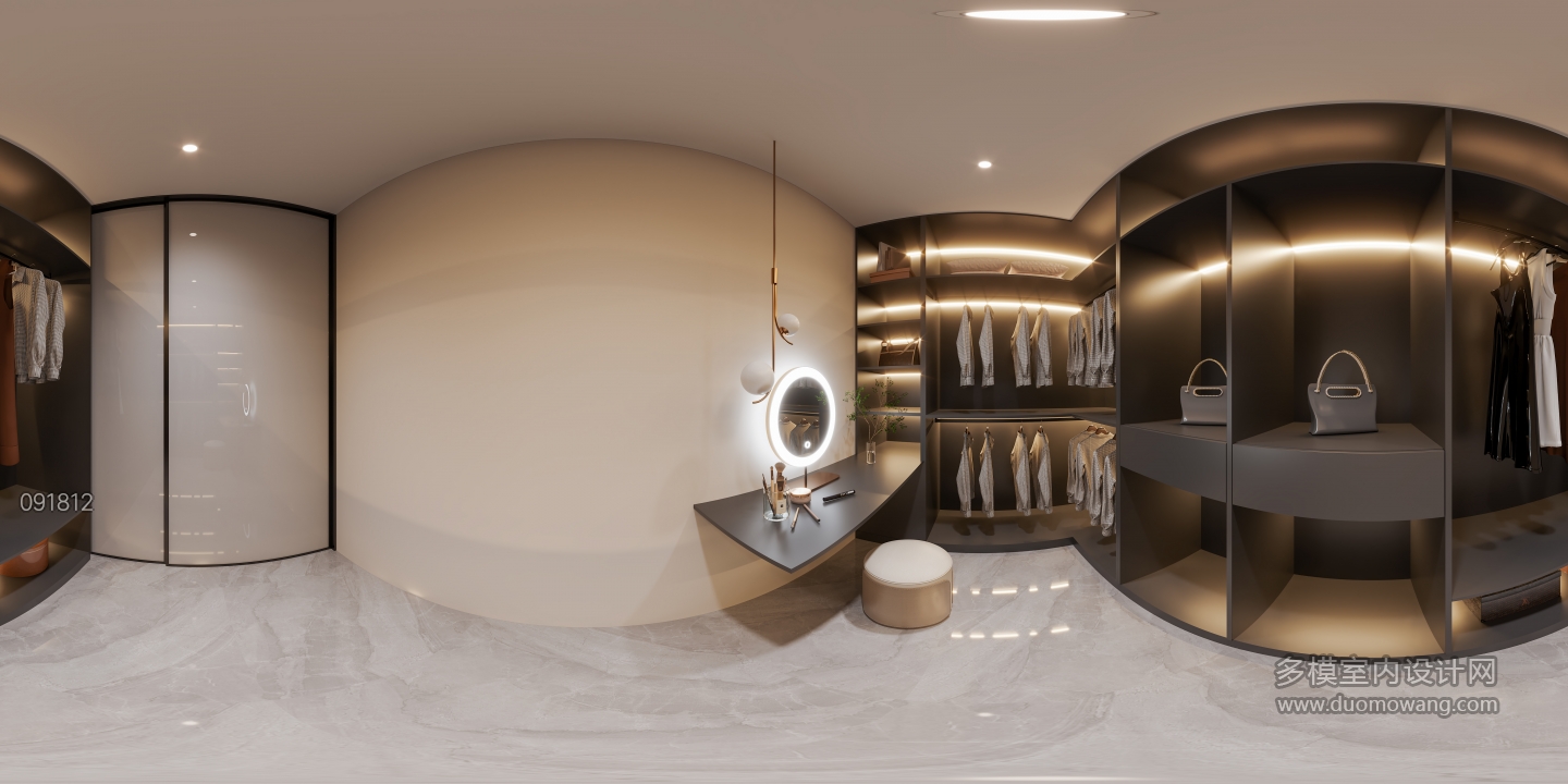 现代衣帽间全景