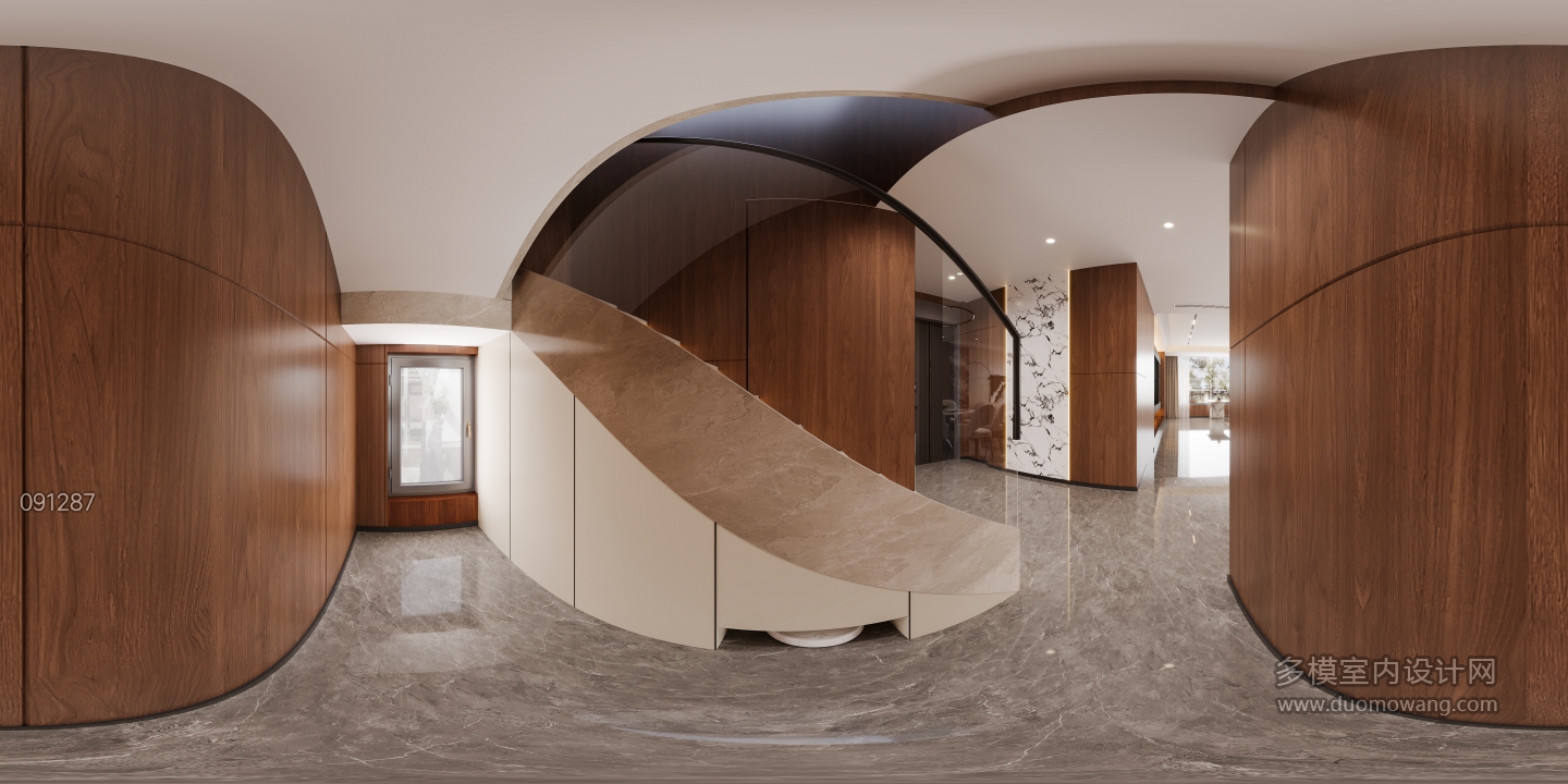 现代三层楼梯间全景