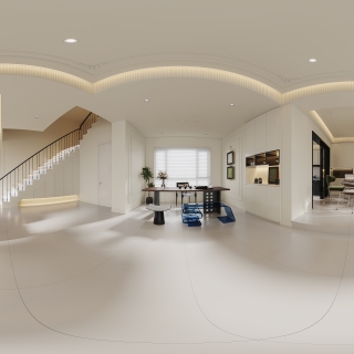 现代轻法一层门厅全景