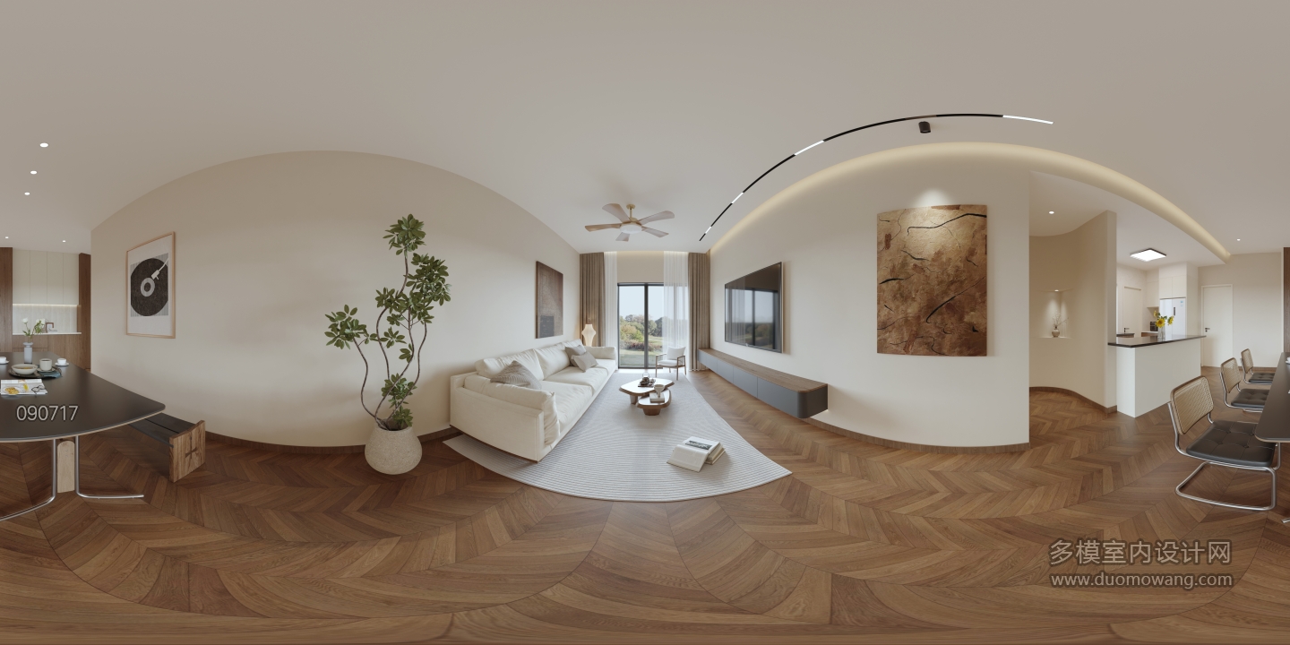 现代 客餐厅 全景