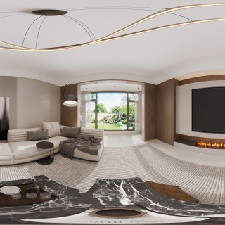 现代客餐厅全景