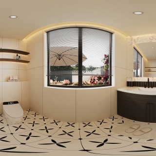 现代一楼卫生间全景